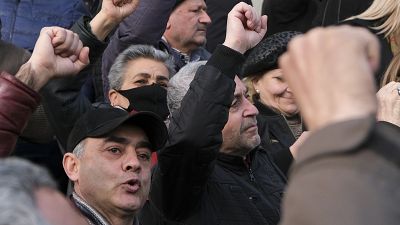 Demonstranten der Opposition in Eriwan