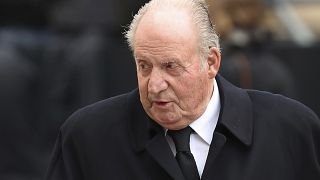 FILE - In this Saturday, May 4, 2019 file photo, Spain's former King Juan Carlos attends the funeral of the Grand Duke Jean of Luxembourg, in Luxembourg.