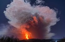 El volcán Etna en plena erupción esta semana