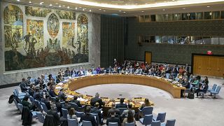 FILE: The UN Security Council holds a meeting on the Middle Eastin this Wednesday, Nov. 20, 2019 file photo, at United Nations headquarters