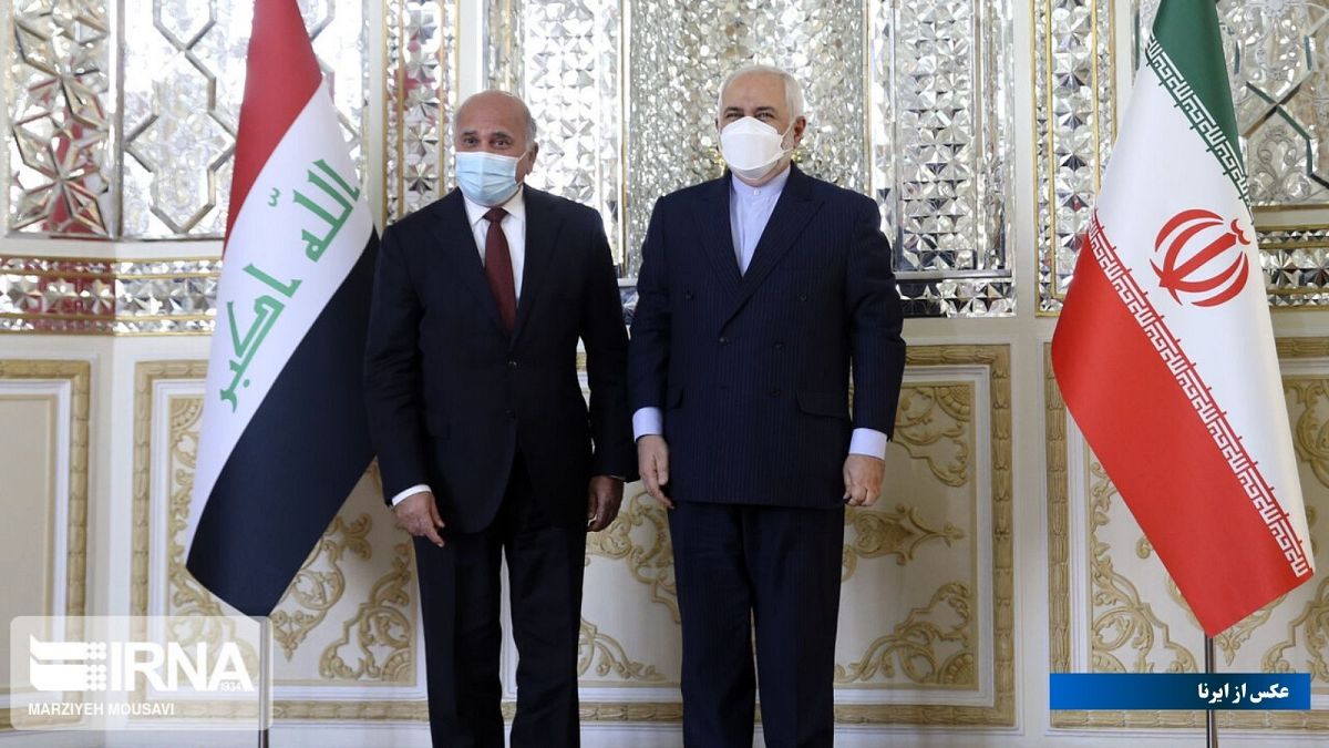 فواد حسین، وزیر امور خارجه عراق و همتای ایرانی‌اش محمد جواد ظریف