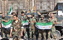 گروهی از سربازان ارتش آزاد سوریه در حمص در ماه مه ۲۰۱۲