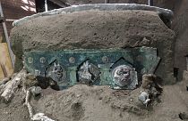 بخشی از درشکه کشف شده در شهر باستانی پمپئی
