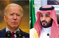 ABD Başkanı Joe Biden (solda), Suudi Arabistan Veliaht Prensi Muhammed Bin Selman (sağda)