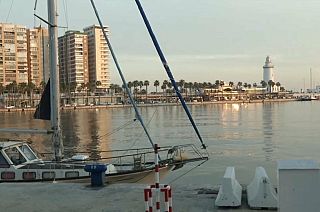 Malaga's port, empty of yachts
