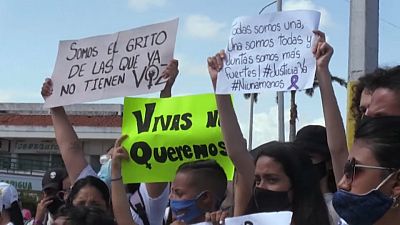 Manifestación contra los feminicidios en Venezuela