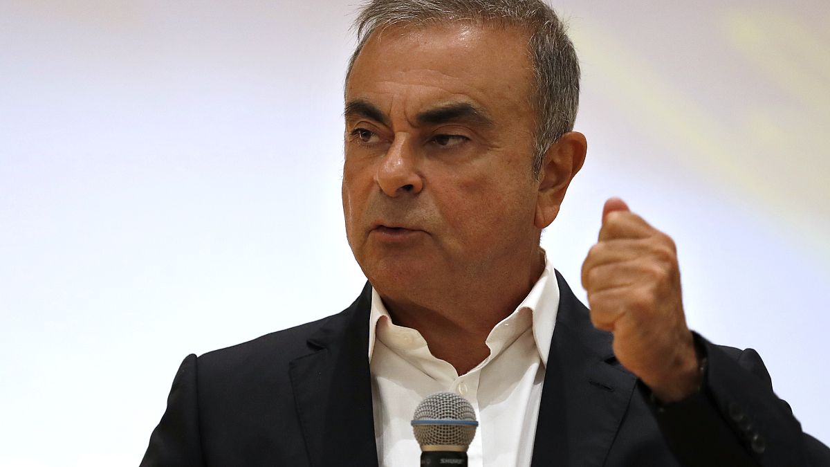 Former Nissan Motor Co. Chairman Carlos Ghosn at a press conference in Lebanon on Sept. 29, 2020.