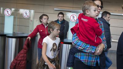 Российские туристы в Домодедово, ноябрь 2015 года