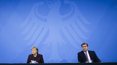 Die deutsche Kanzlerin Merkel und der bayerische Ministerpräsident Söder im Februar.