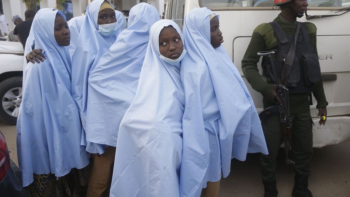 Nigeria Kidnapped School Girls Freed (AP Photo/Sunday Alamba)