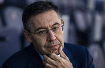 El expresidente del FCB, Josep Maria Bartomeu, en una rueda de prensa en el Camp Nou. 8/11/2019