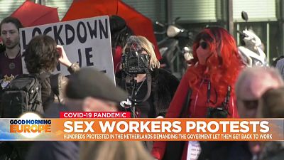 Sex workers protest in The Hague, Netherlands