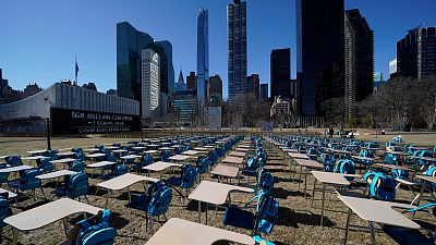 „Pandémiás tanterem” – üres székek és padok az ENSZ New York-i központjában