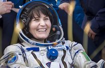 Cristoforetti tras regresar a la Tierra al término de su primera misión espacial