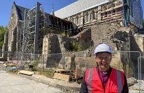 كاتدرائية كرايستشيرش قيد الترميم بعد عشر سنوات على الزلزال المدمر، نيوزيلندا