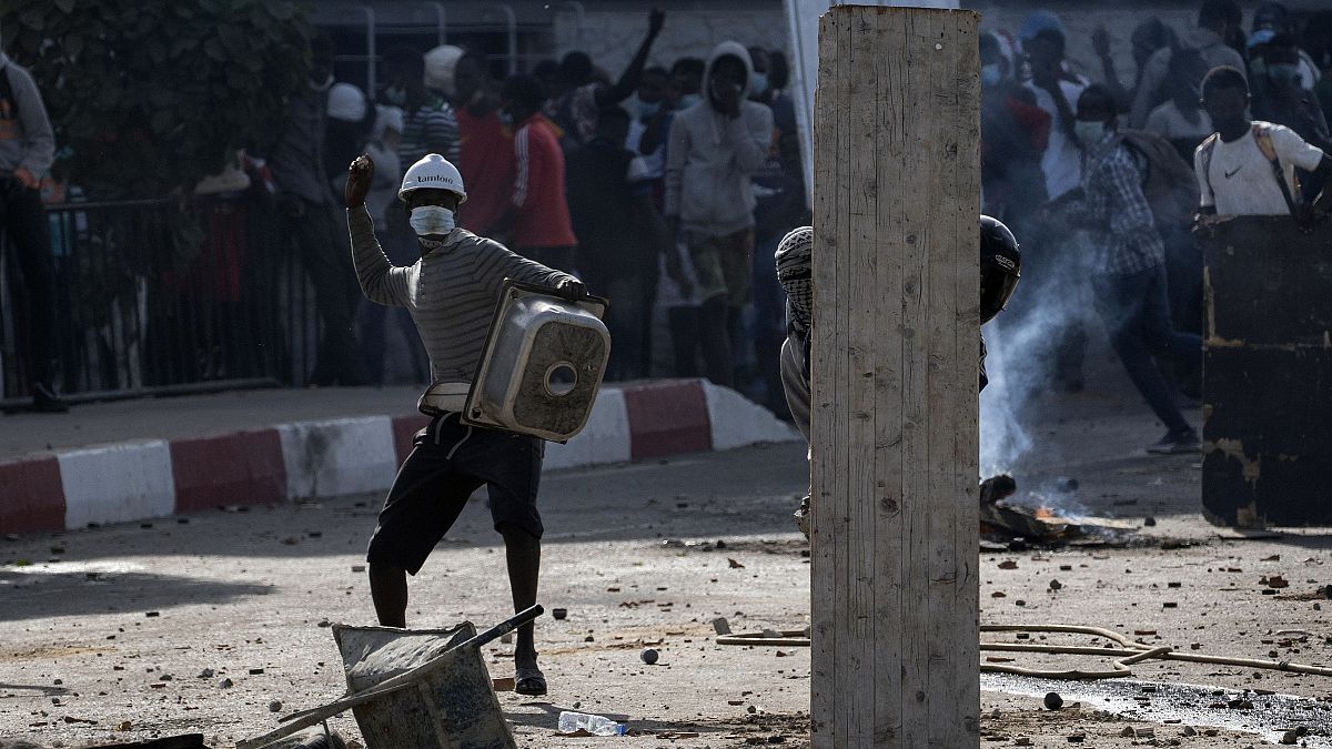Affrontements entre manifestants et policiers à Dakar, au Sénégal, le 4 mars 2021