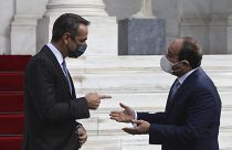  Yunanistan Başbakanı Kiryakos Miçotakis, Atina'da Mısır Cumhurbaşkanı Abdülfettah el Sisi'yi ağırladı. 11 Kasım 2020