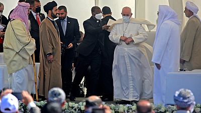 استقبال البابا في مدينة أور جنوبي العراق في محافظة قار. 2021/03/06