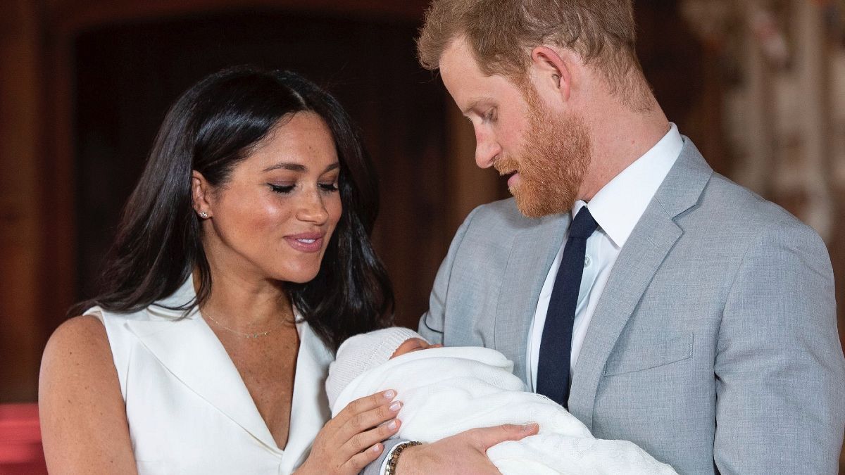 In this Wednesday May 8, 2019 file photo Britain's Prince Harry and Meghan, Duchess of Sussex, pose during a photocall with their newborn son Archie