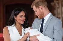 In this Wednesday May 8, 2019 file photo Britain's Prince Harry and Meghan, Duchess of Sussex, pose during a photocall with their newborn son Archie