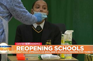 School pupil beong tested against COVID-19