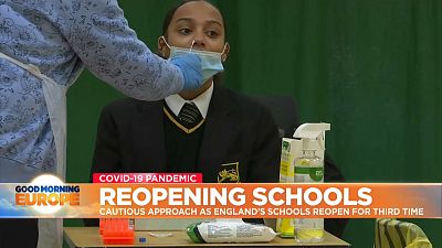 School pupil beong tested against COVID-19