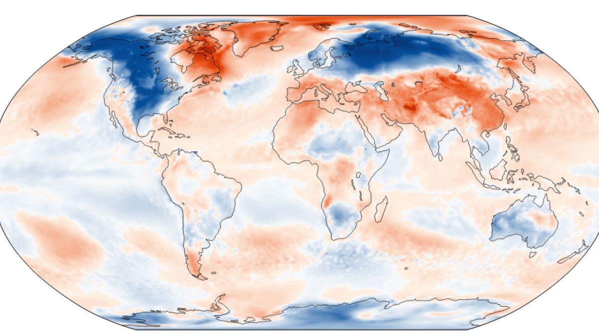 Anomalía de temperaturas del mes de febrero respecto a la serie histórica 1991-2020