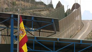 Las vallas que separan Marruecos de la ciudad española de Melilla