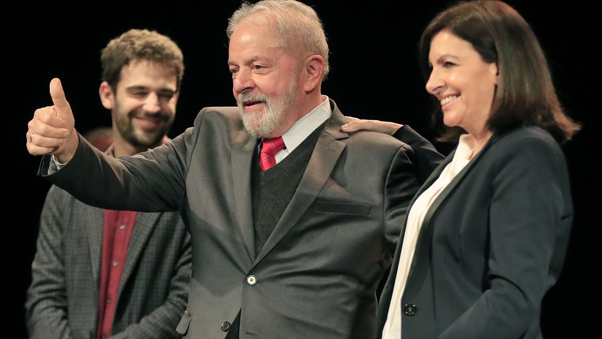 Бывший президент Бразилии Луис Инасиу Лула да Силва и мэр Парижа Анн Идальго / 2 марта 2020 г.