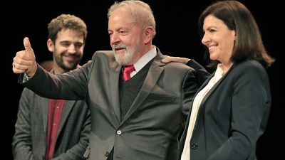 Бывший президент Бразилии Луис Инасиу Лула да Силва и мэр Парижа Анн Идальго / 2 марта 2020 г.