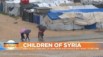 People in UN refugee camp in Syria