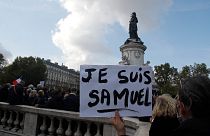 Demonstration im Gedenken an Samuel Paty, Oktober 2020