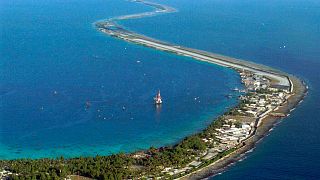 The Mururoa Atoll bases, 1,200 km southeast of Tahiti, French Polynesia in the Pacific Ocean, July 27, 1995