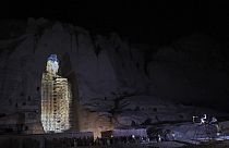 Projection en 3D des statues de Bouddha à Bamiyan (Afghanistan)