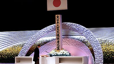 Japonya Başbakanı Yoşihide Suga, başkent Tokyo'da, Fukuşima kurbanları anısına düzenlenen anma törenine katıldı 