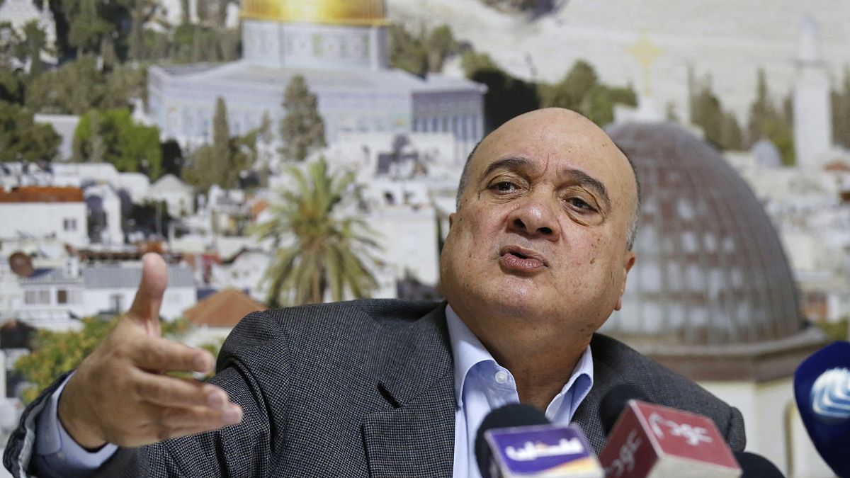 عضو اللجنة المركزية في حركة فتح ناصر القدوة خلال مؤتمر صحفي في رام الله. 2019/01/23