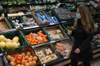 Fruit and vegetables in a Tesco supermarket in London, December 14, 2020. There have been fears about the impact of customs checks on EU imports.  