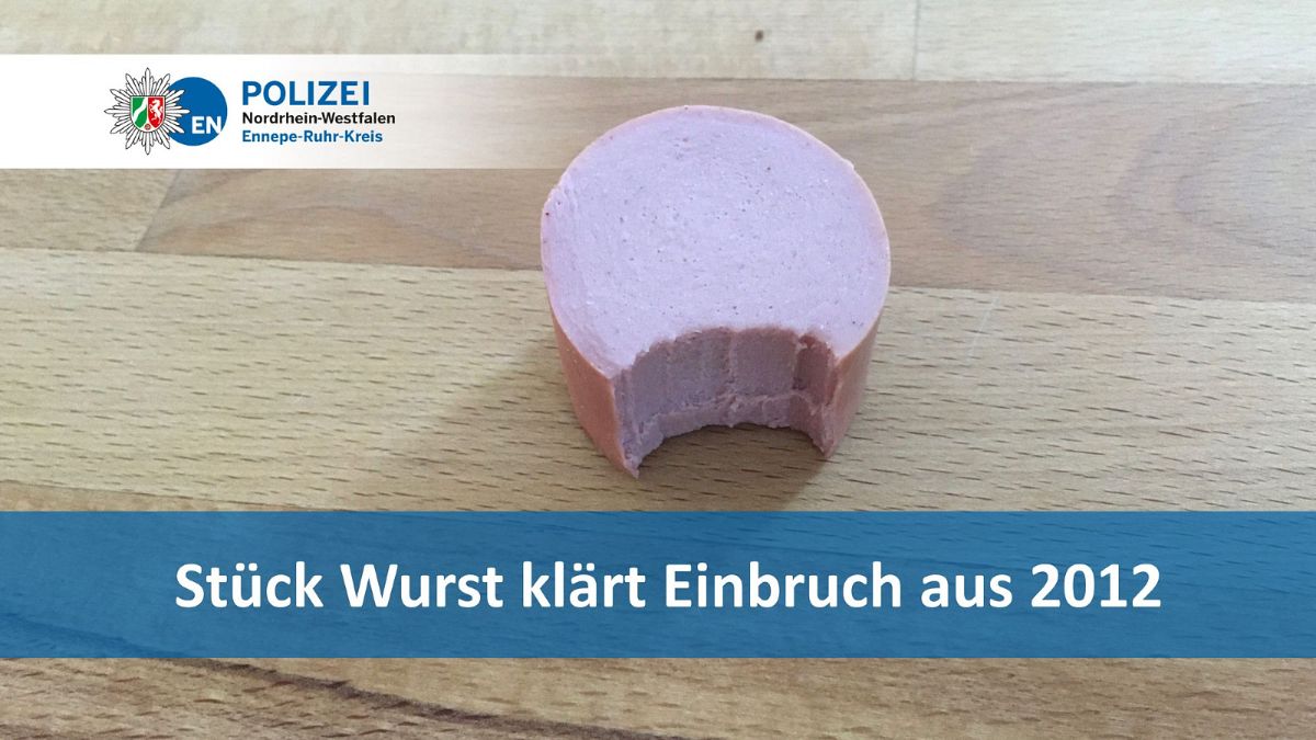 صورة نشرتها الشرطة الألمانية لقطعة النقانق التي عُثر عليها كدليل