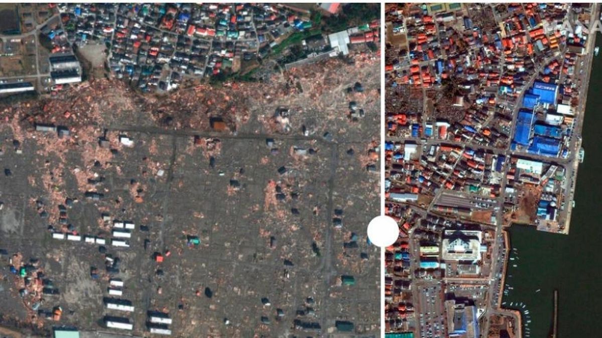 تصاویر ماهواره‌ای و روند بازسازی منطقه تخریب‌شده فوکوشیما
