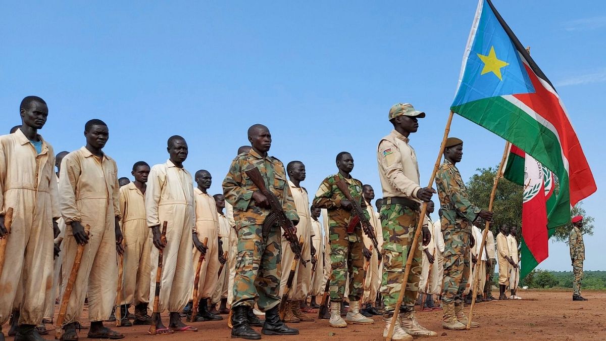 یک پایگاه آموزش نظامی در سودان جنوبی