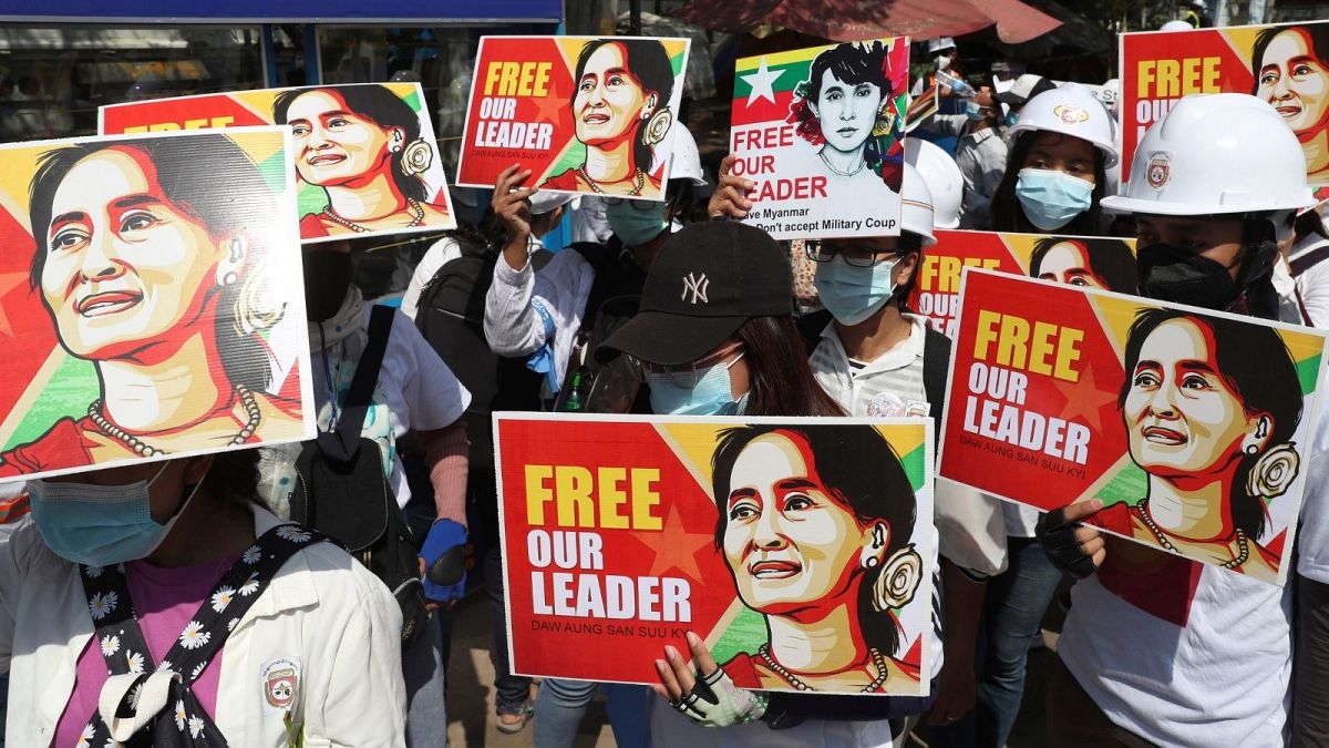 تظاهرات حامیان آنگ سان سوچی در میانمار