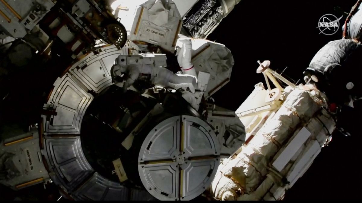 Spacewalking astronauts manage possible ammonia leak