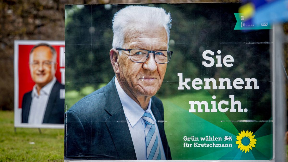 Winfried Kretschmann (Grüne) auf Wahlplakat für Landtagswahl in Baden-Württemberg