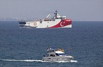 Doğu Akdeniz'de hidrokarbon arama çalışmaları yapan Türk gemisi Oruç Reis