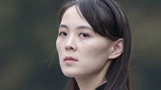 In this March 2, 2019, file photo, Kim Yo Jong, sister of North Korean leader Kim Jong Un, attends a wreath-laying ceremony at Ho Chi Minh Mausoleum in Hanoi, Vietnam.