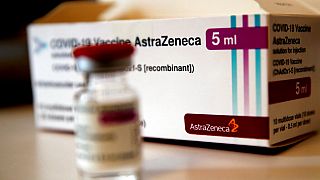 A box of AstraZeneca vaccine is pictured in a pharmacy in Boulogne Billancourt, outside Paris, Monday, March 15, 2021