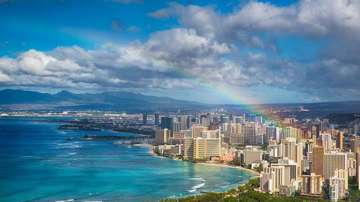 قوس قزح في سماء هاواي