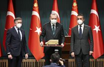 Ford Otosan Yönetim Kurulu Başkanı Ali Koç, Ford Avrupa Başkanı Stuart Rowley, Cumhurbaşkanı Erdoğan