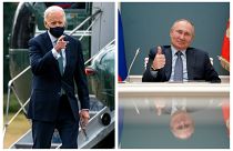 Joe Biden (izq.) y Vladimir Putin (dch.)