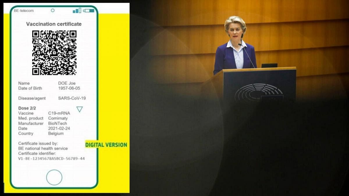 So könnte das Digitale Grüne Zertifikat aussehen, das EU-Kommissionschefin von der Leyen heute vorgestellt hat
